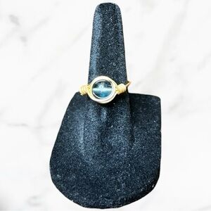Wire Wrapped Rainbow Flourite Ring